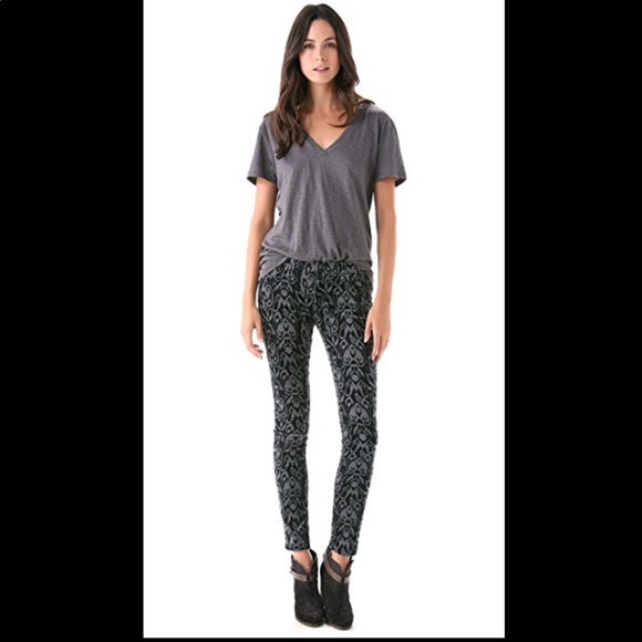 rag & bone Pants - Rag & Bone Cords Black Ikat Skinny Jeans Sz 26 EUC